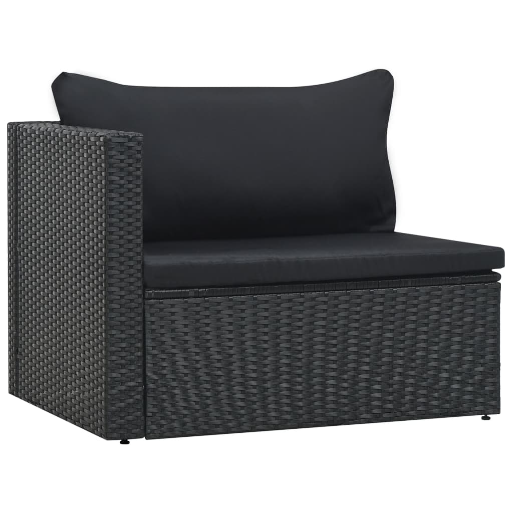 5-delige Loungeset met kussens poly rattan