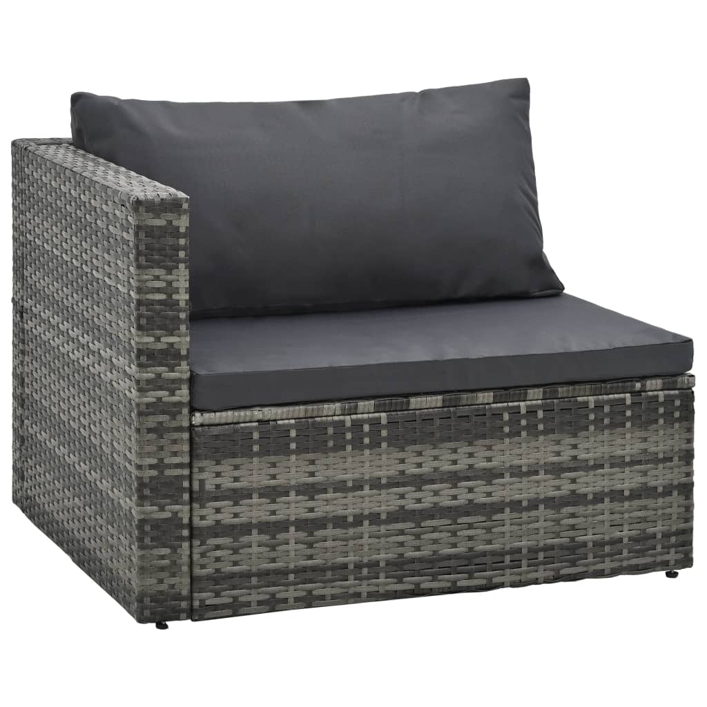 5-delige Loungeset met kussens poly rattan