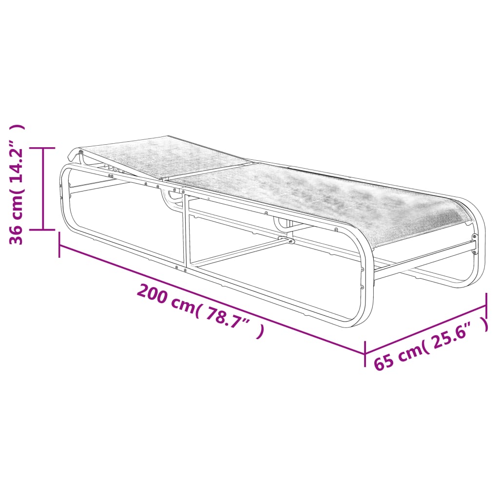 Ligbedden 2 st met tafel textileen en aluminium