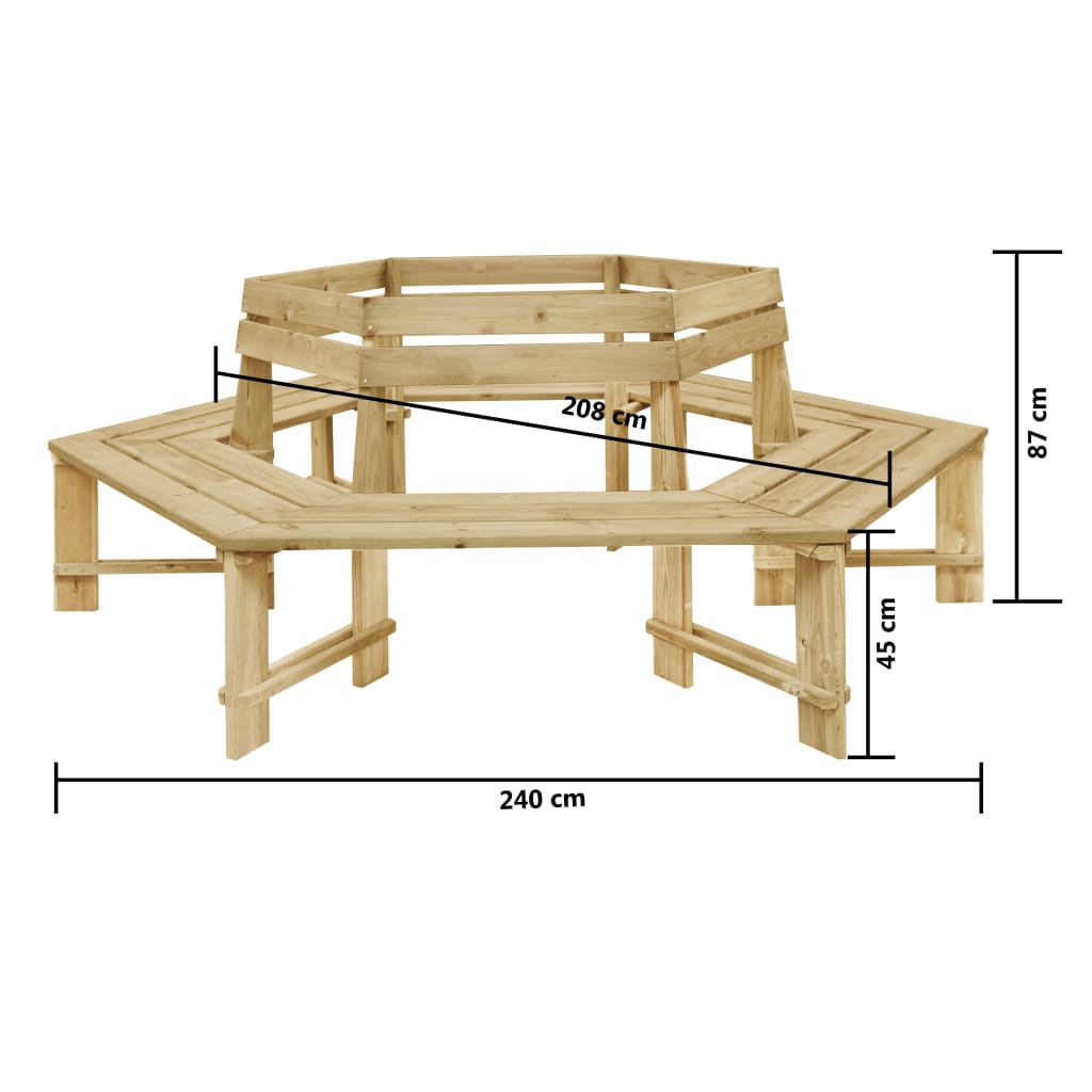 Tuinbank 240 cm geïmpregneerd grenenhout