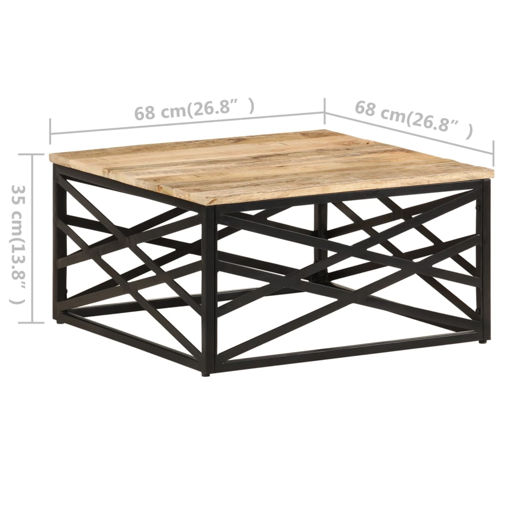 Salontafel 68x68x35 cm massief mangohout