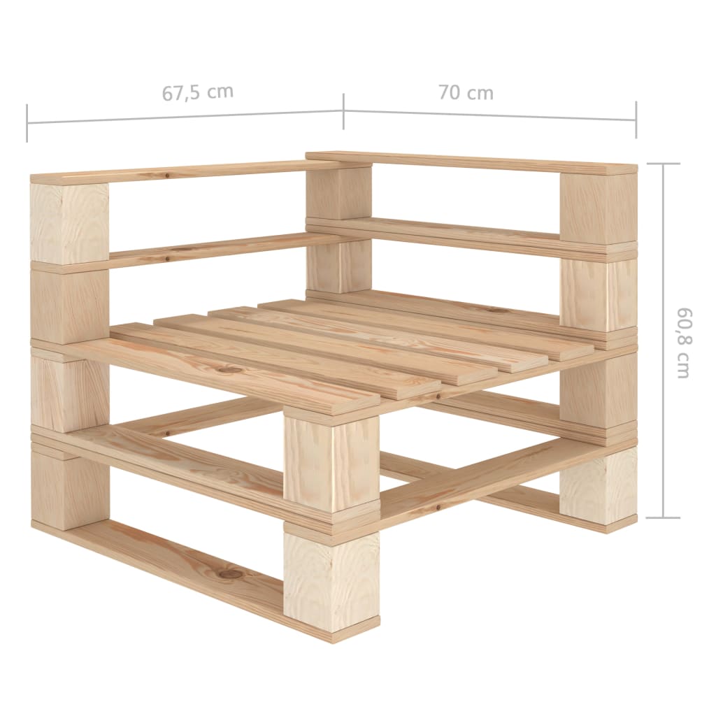 Tuinhoekbank pallet hout wit