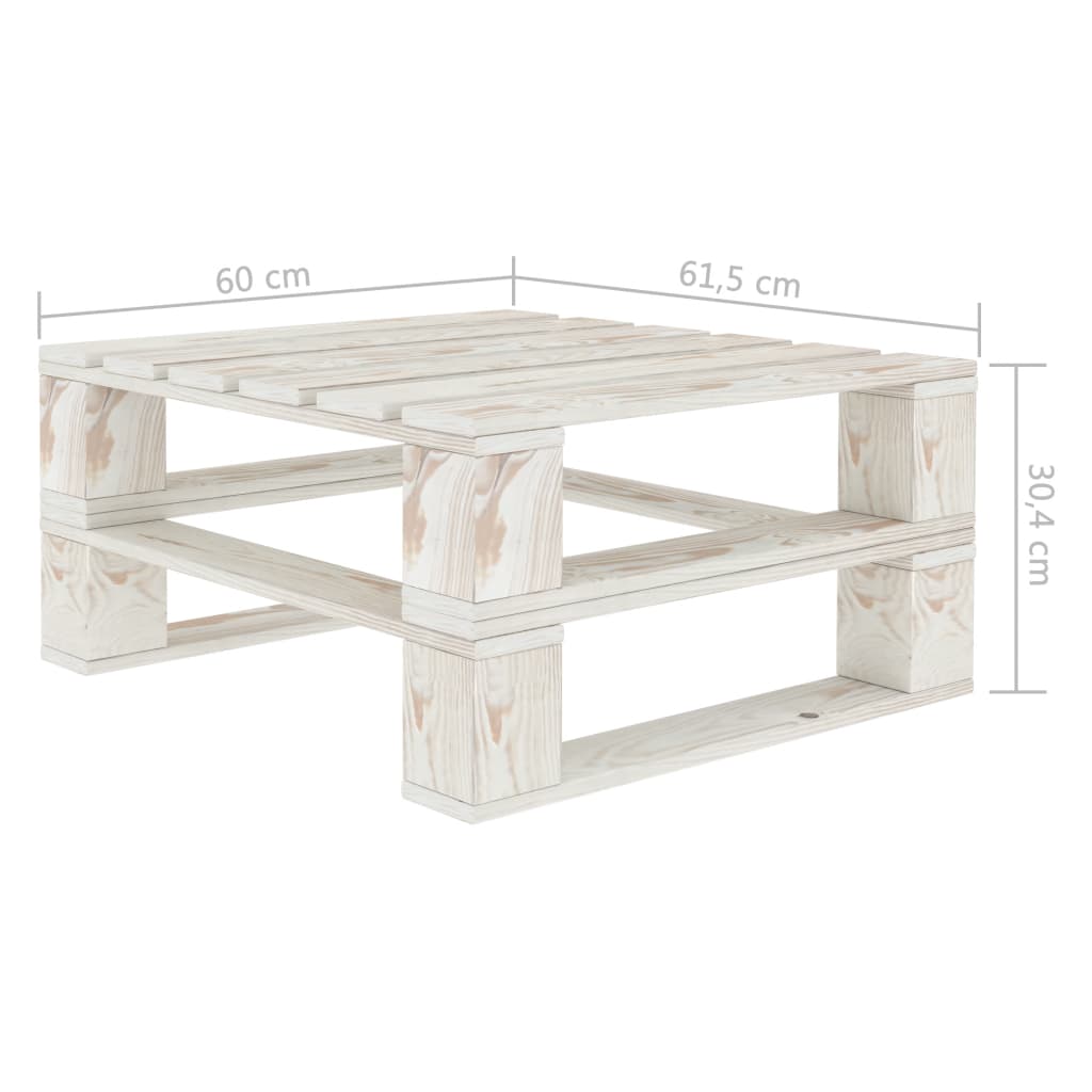 Tuintafels 2 st pallet hout wit