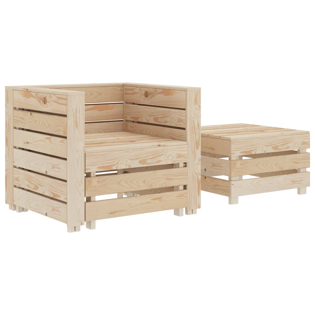 2-delige Loungeset pallet hout