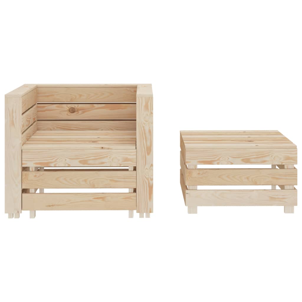 2-delige Loungeset pallet hout