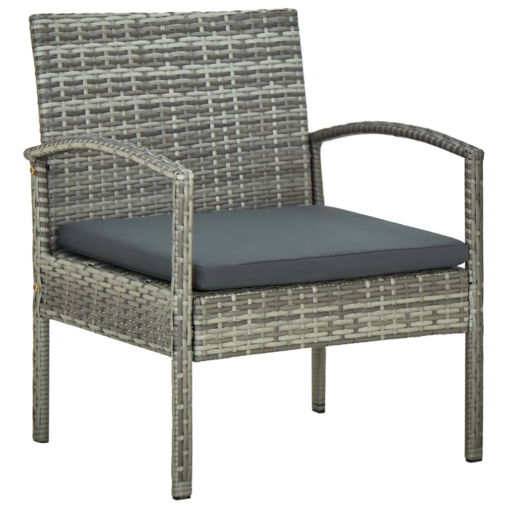 4-delige Loungeset met kussens poly rattan