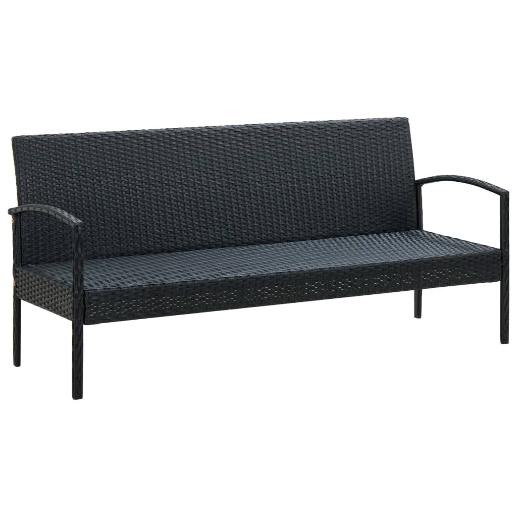 5-delige Loungeset met kussens poly rattan