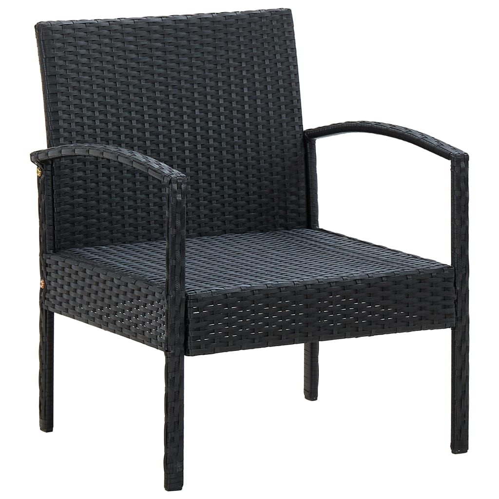 5-delige Loungeset met kussens poly rattan