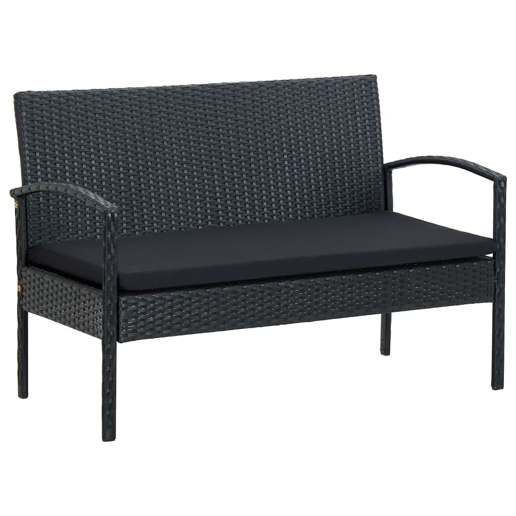 5-delige Loungeset met kussens poly rattan