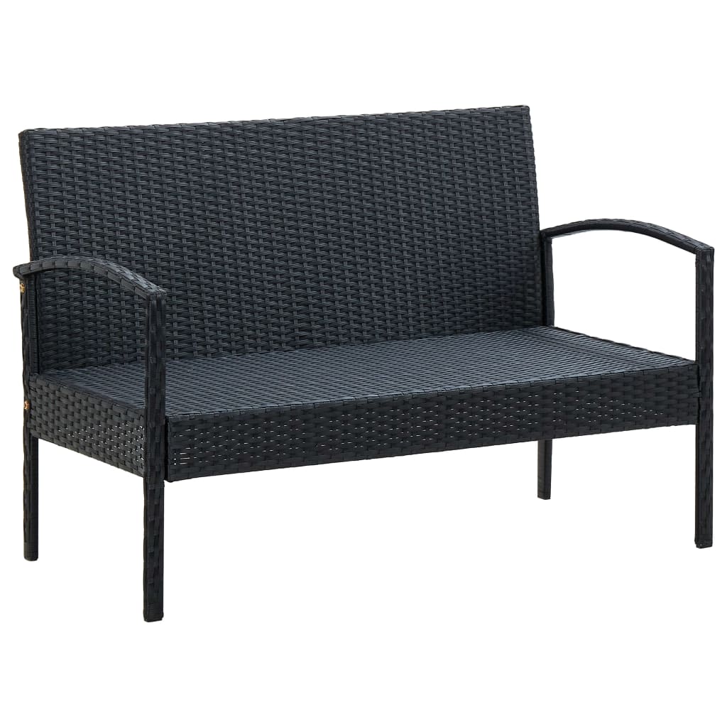 5-delige Loungeset met kussens poly rattan