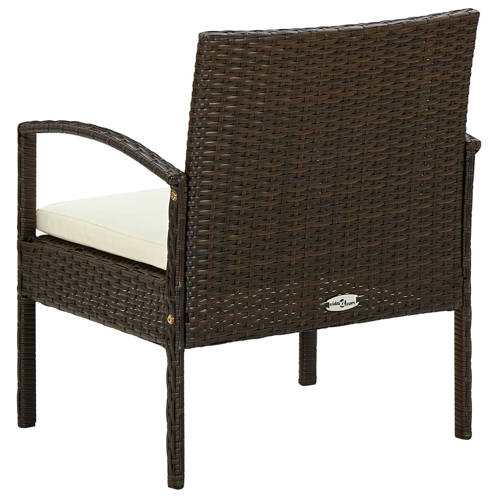 Tuinstoel met kussen poly rattan