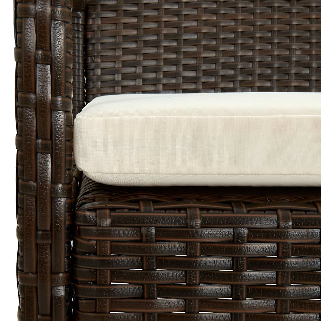 Tuinstoel met kussen poly rattan