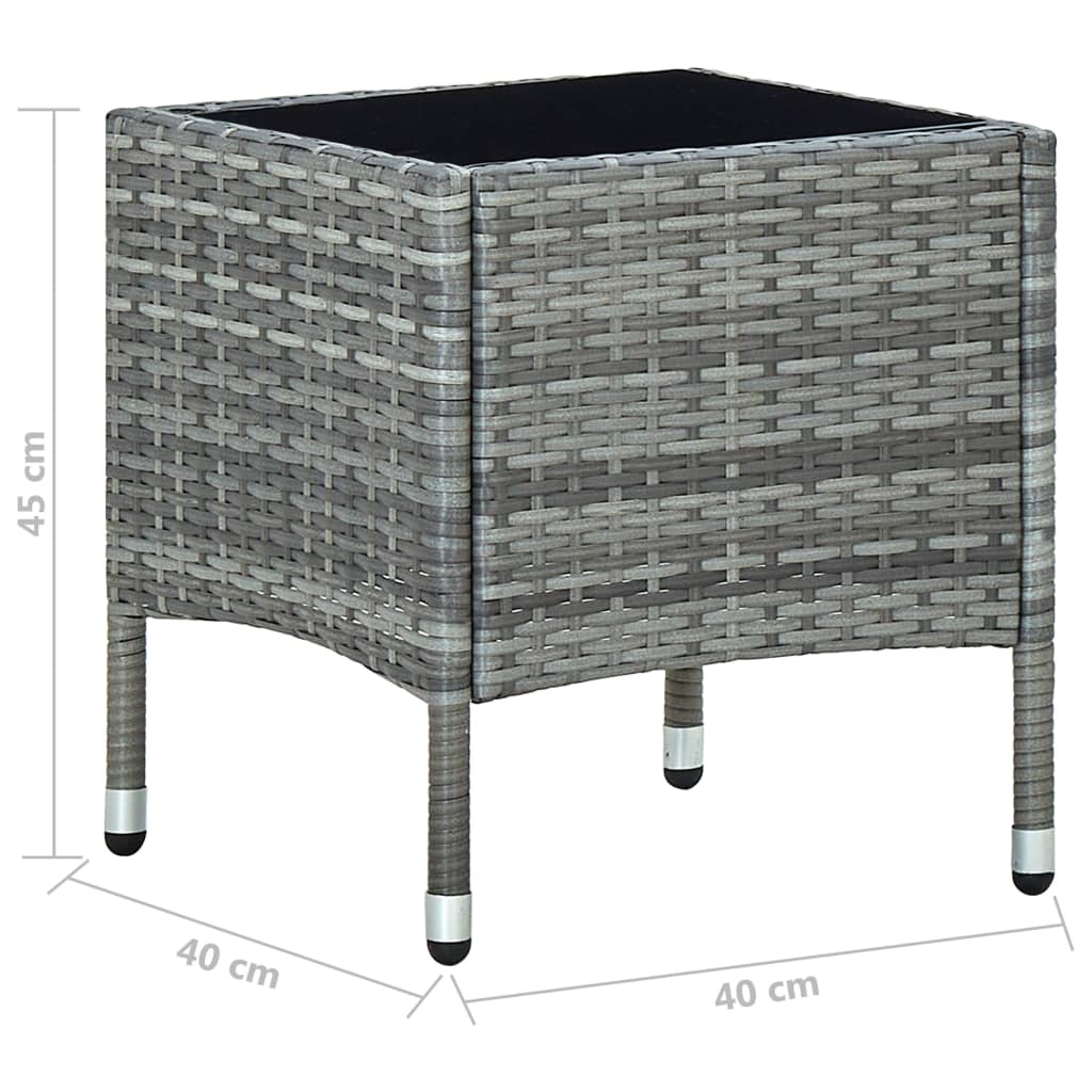 Tuintafel 40x40x45 cm poly rattan