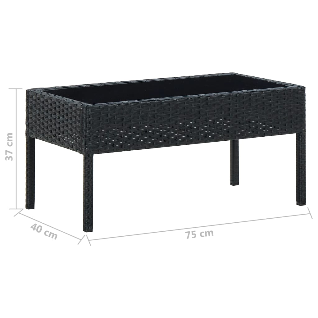 Tuintafel 75x40x37 cm poly rattan