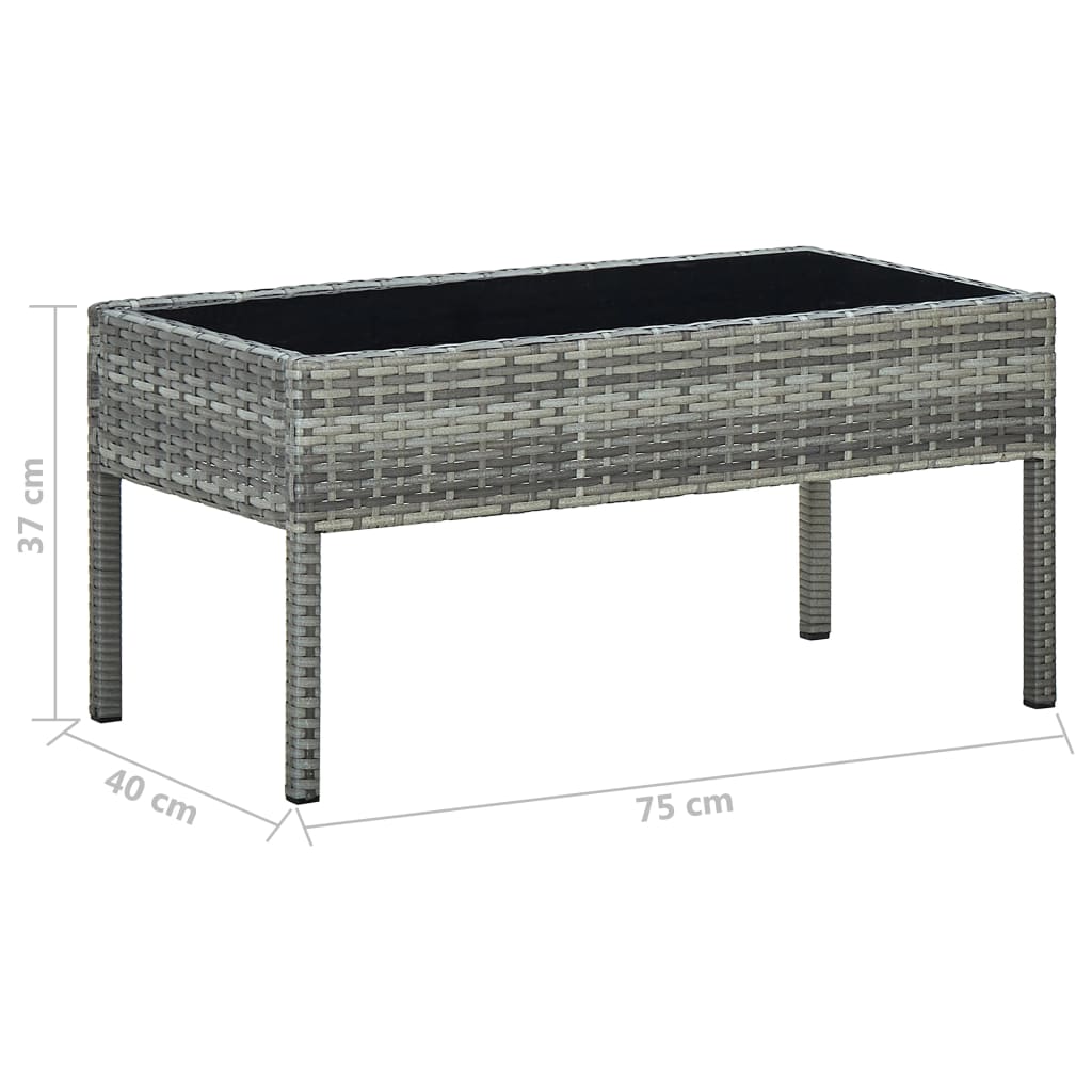 Tuintafel 75x40x37 cm poly rattan