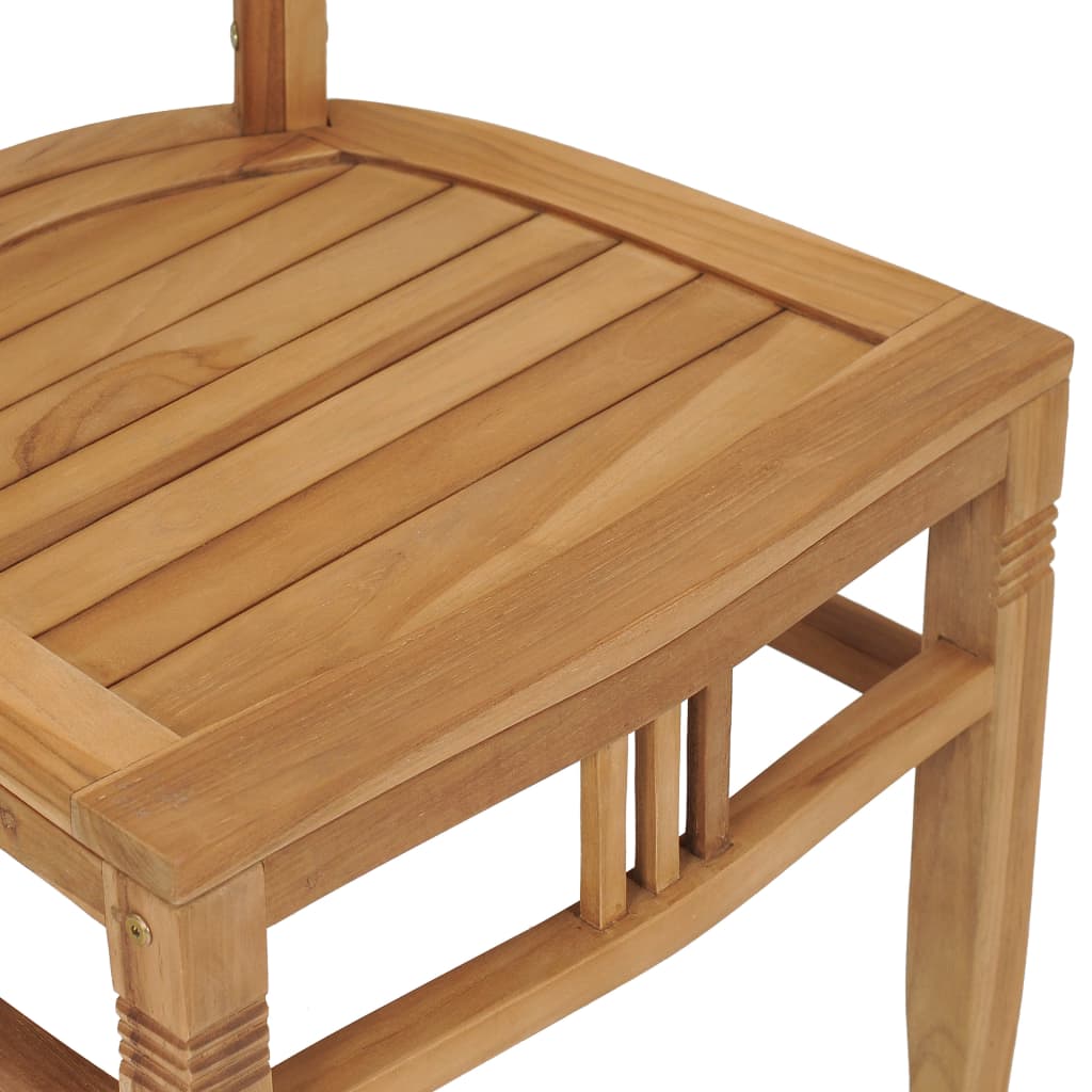 Tuinstoelen 2 st massief teakhout