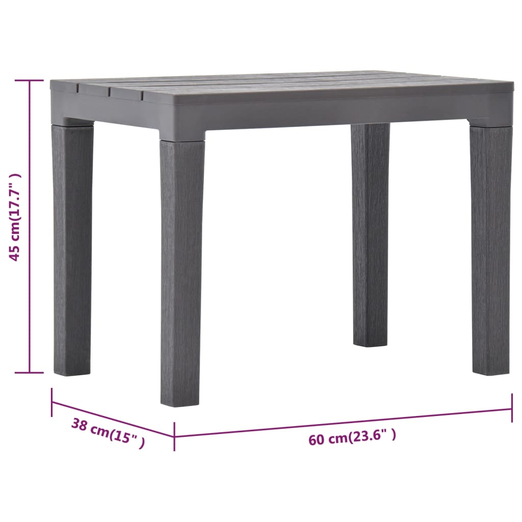 Tuintafel met 2 banken kunststof