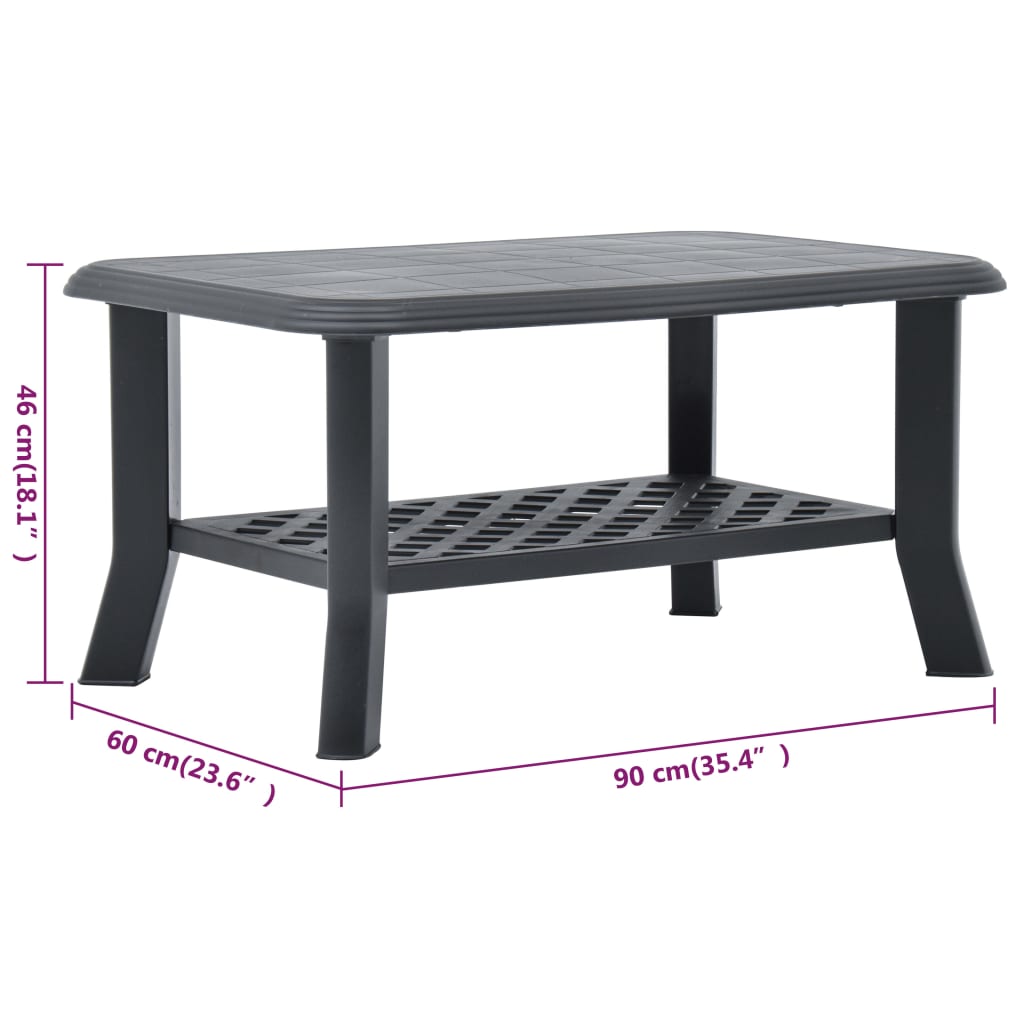 Salontafel 90x60x46 cm kunststof