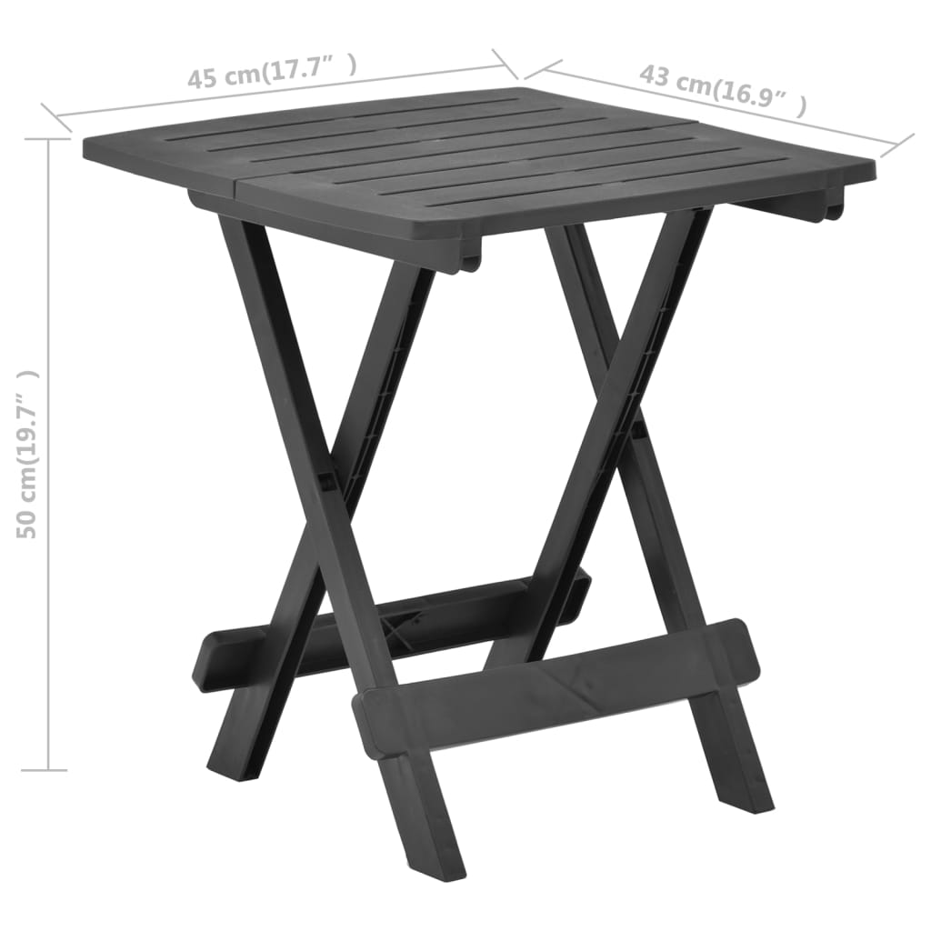 Tuintafel inklapbaar 45x43x50 cm kunststof