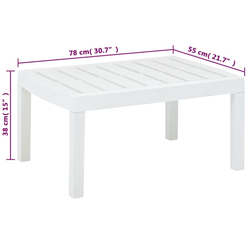 Tuintafel 78x55x38 cm kunststof antracietkleurig