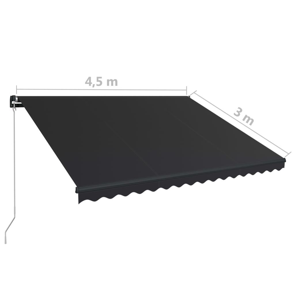 Luifel handmatig uittrekbaar met LED 350x250 cm