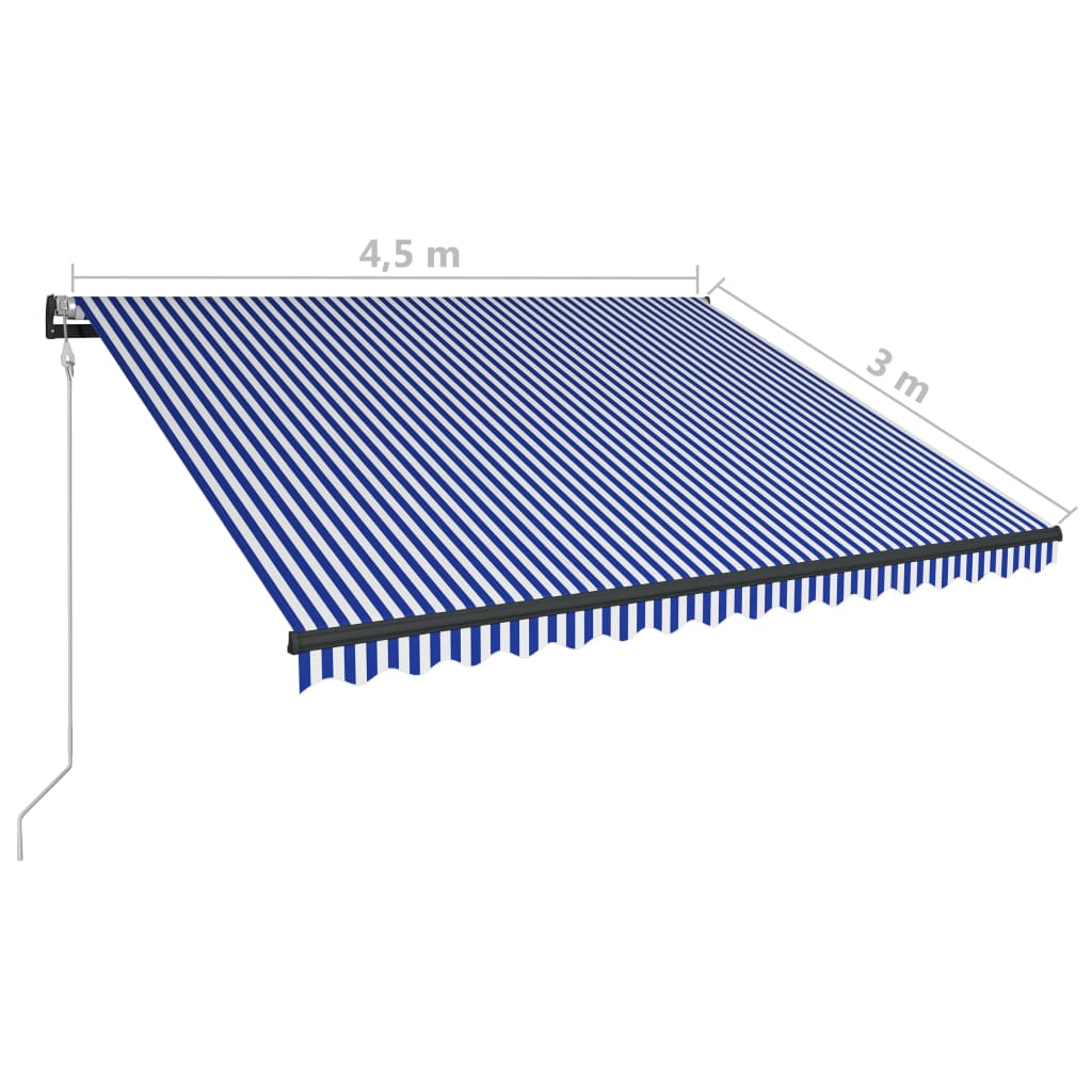 Luifel automatisch met LED windsensor 450x300 cm oranje bruin