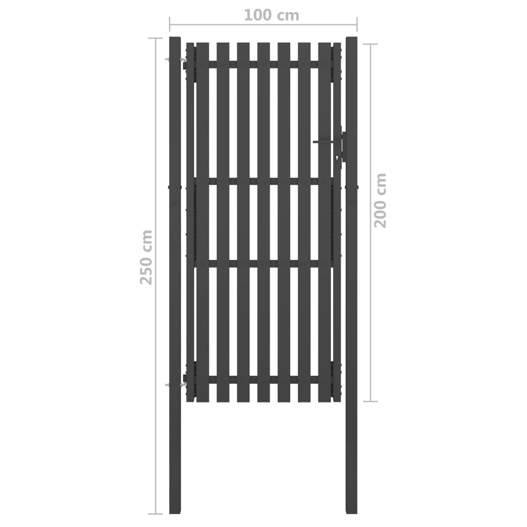 Poort 1x2,5 m staal antraciet