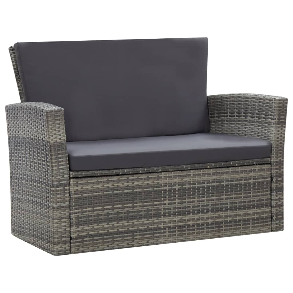 16-delige Loungeset met kussens poly rattan