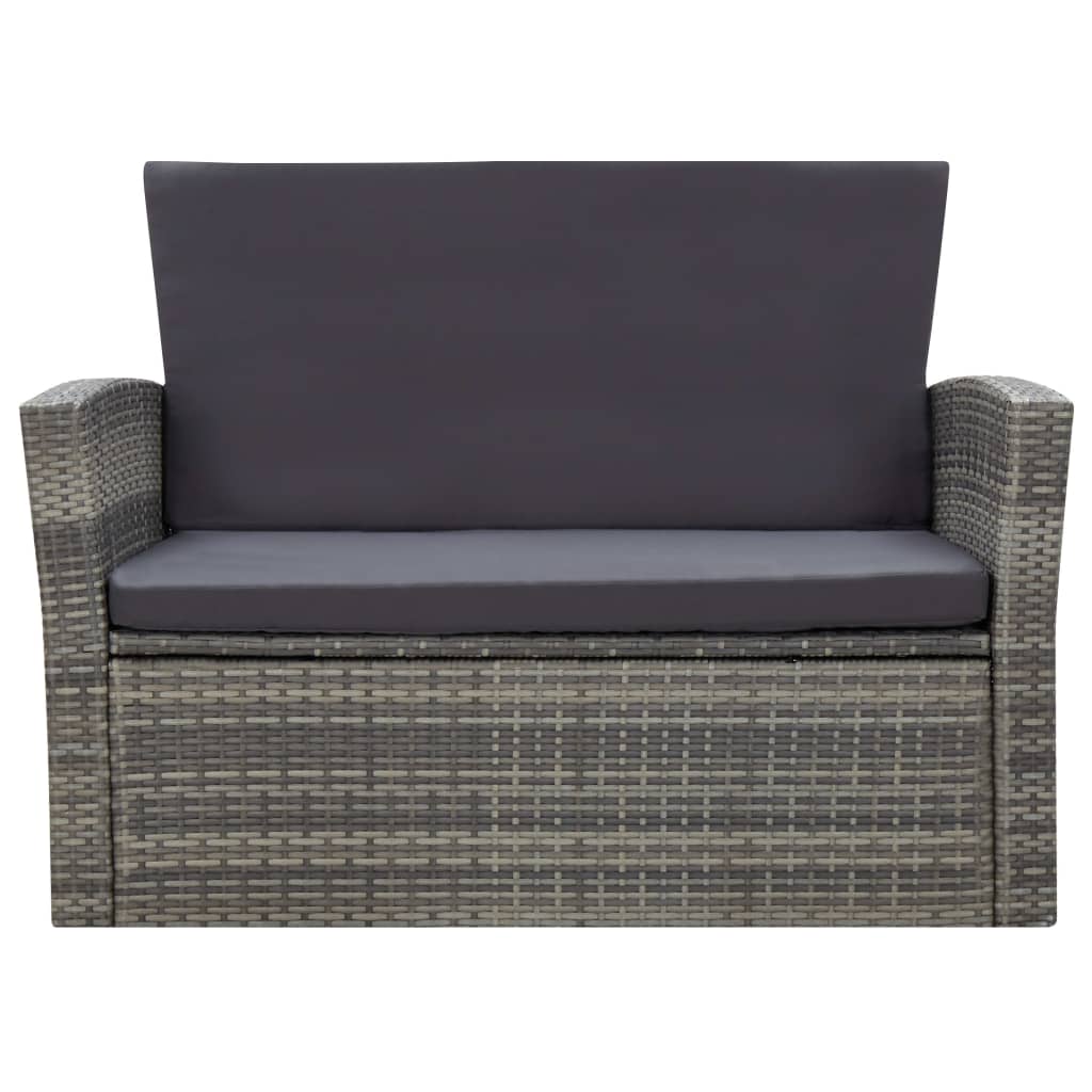 16-delige Loungeset met kussens poly rattan