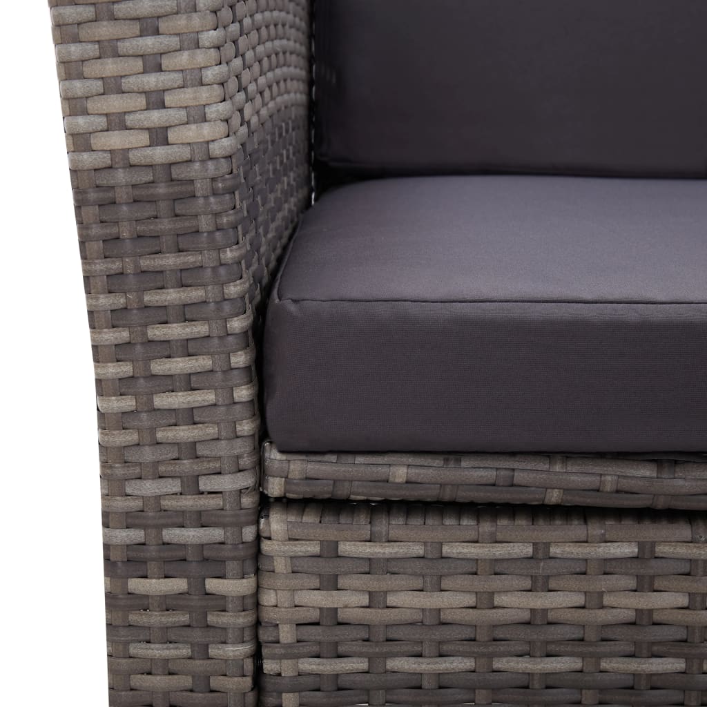 16-delige Loungeset met kussens poly rattan