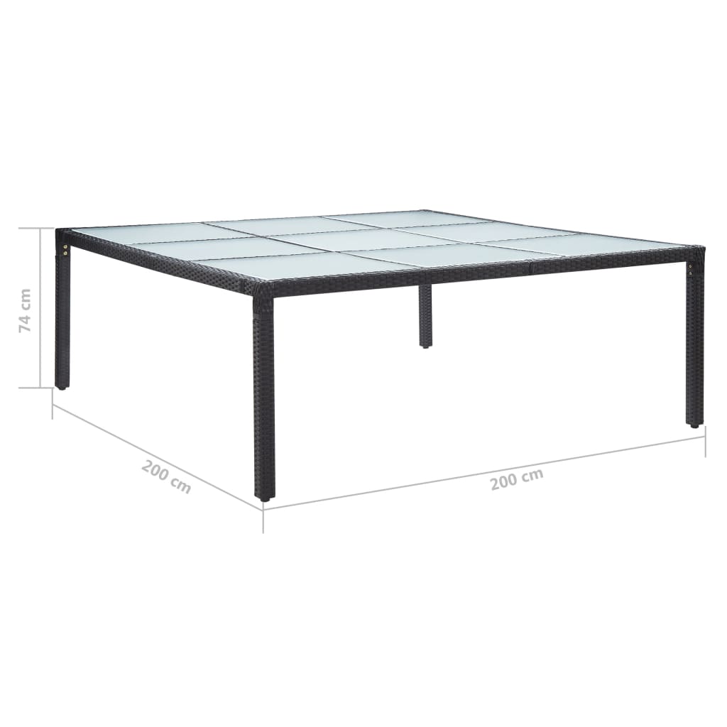 Tuintafel 200x200x74 cm poly rattan