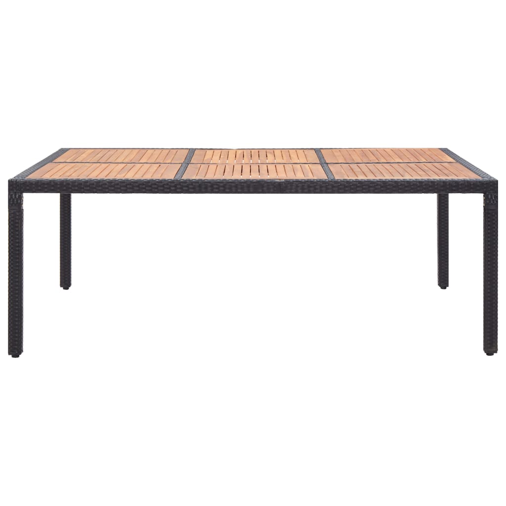 Tuintafel 200x150x74 cm poly rattan en massief acaciahout