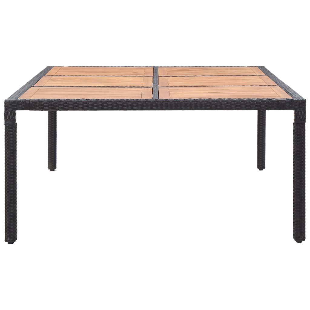 Tuintafel 200x150x74 cm poly rattan en massief acaciahout grijs