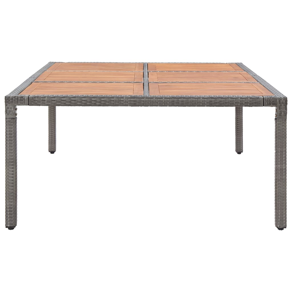 Tuintafel 200x150x74 cm poly rattan en massief acaciahout