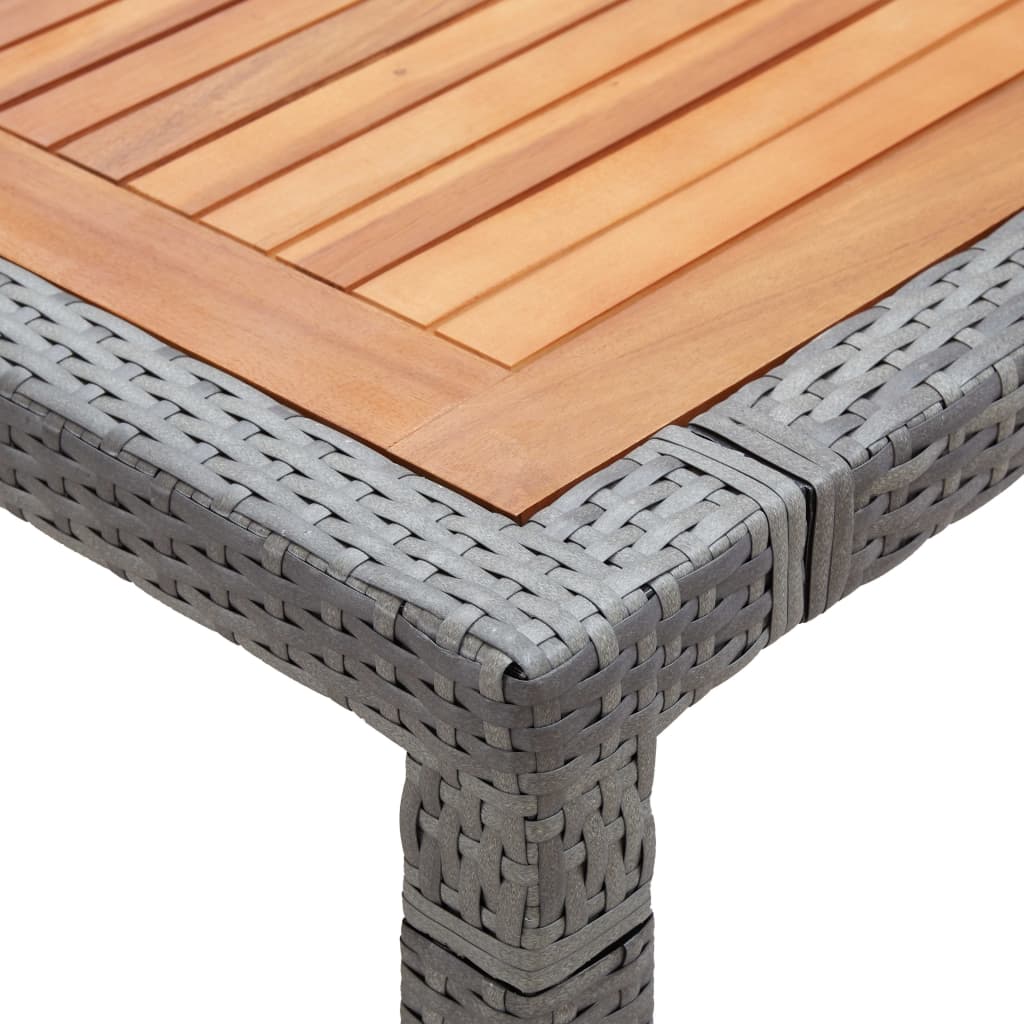 Tuintafel 200x150x74 cm poly rattan en massief acaciahout