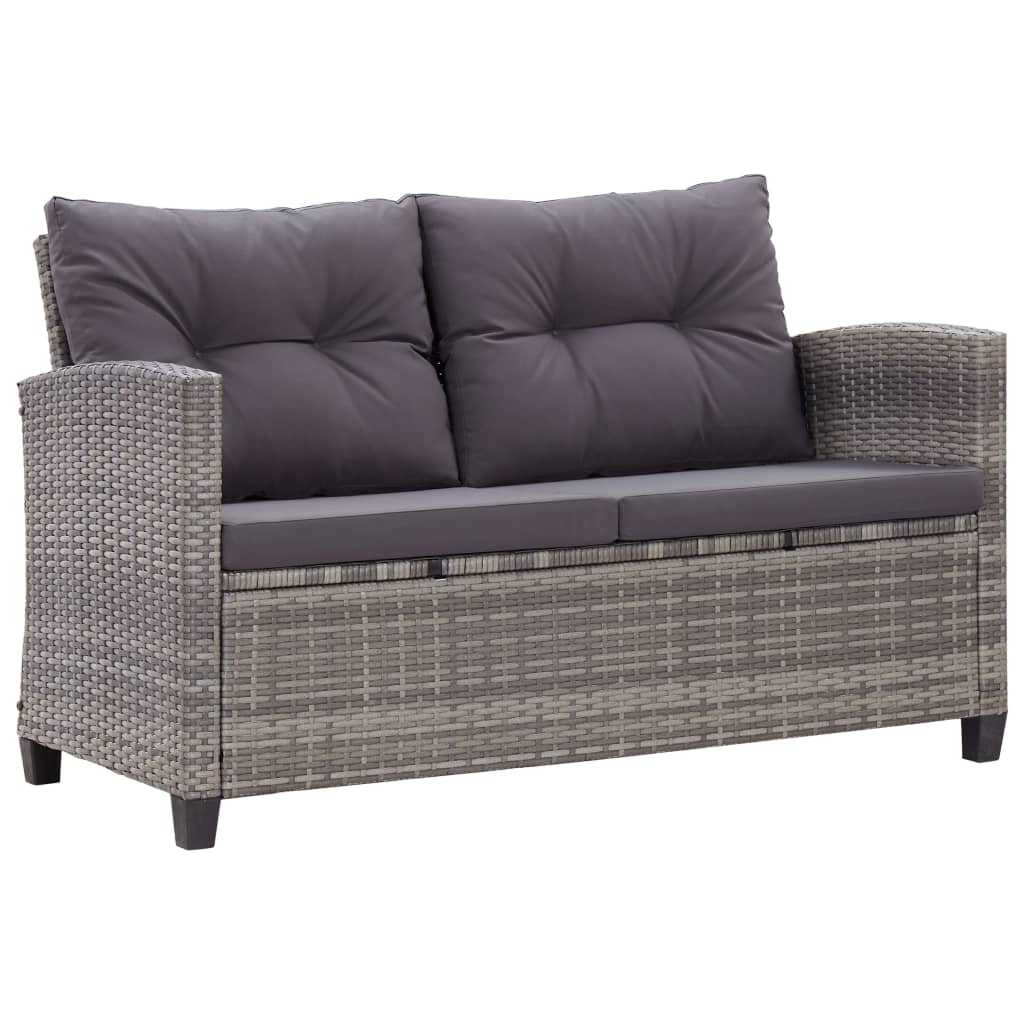 6-delige Loungeset met kussens poly rattan