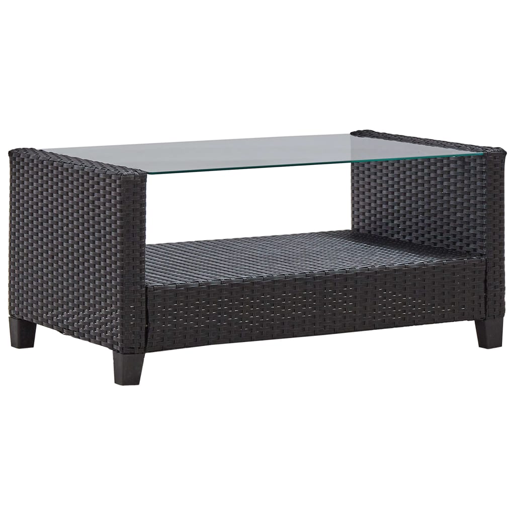 6-delige Loungeset met kussens poly rattan