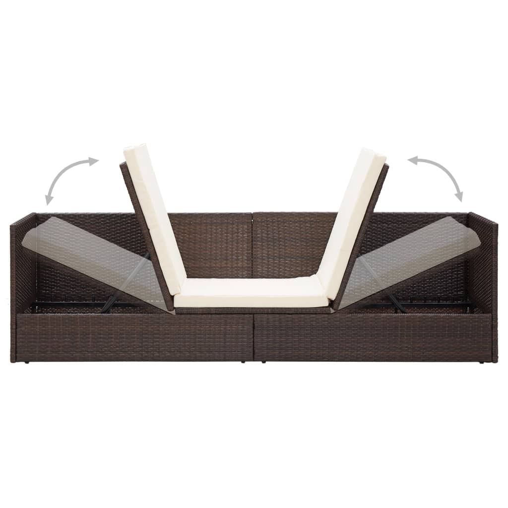 Tuinbed met kussens poly rattan