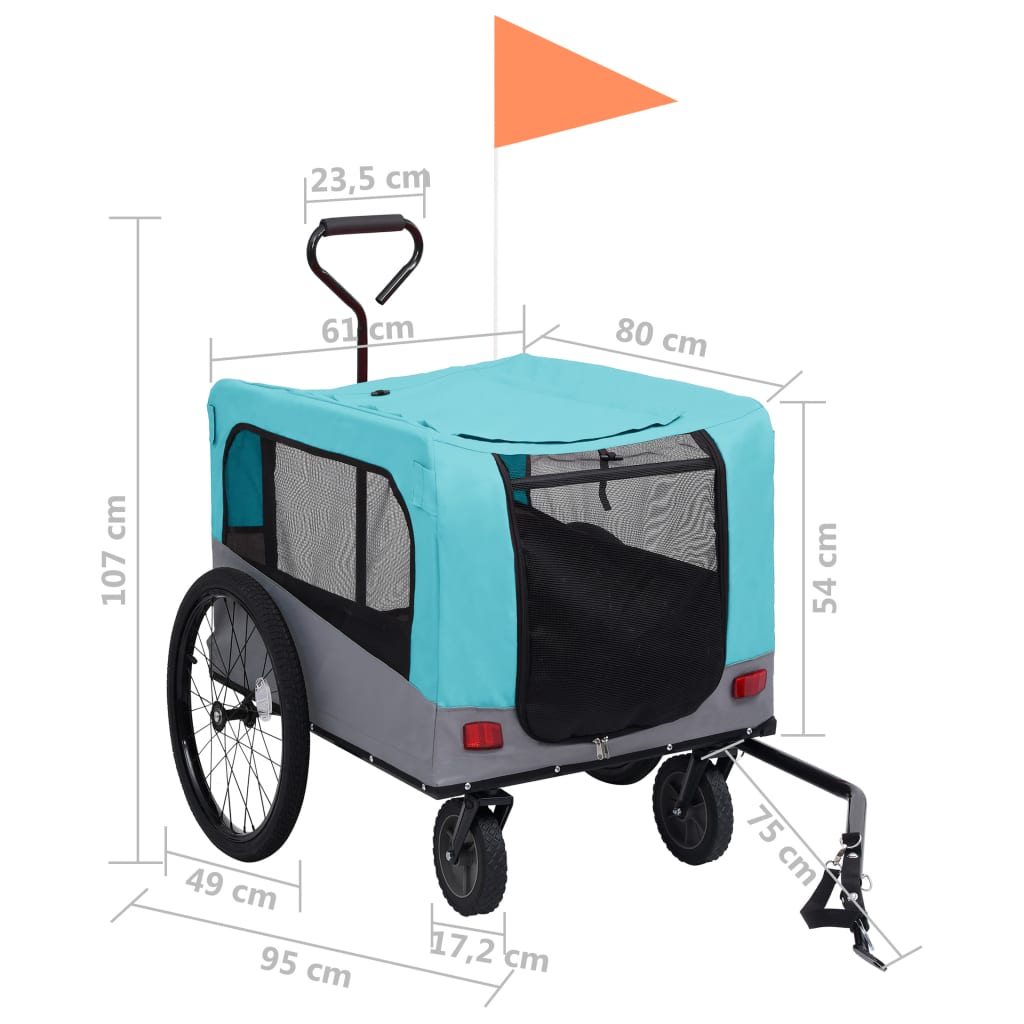 Fietstrailer hondenwagen 2-in-1