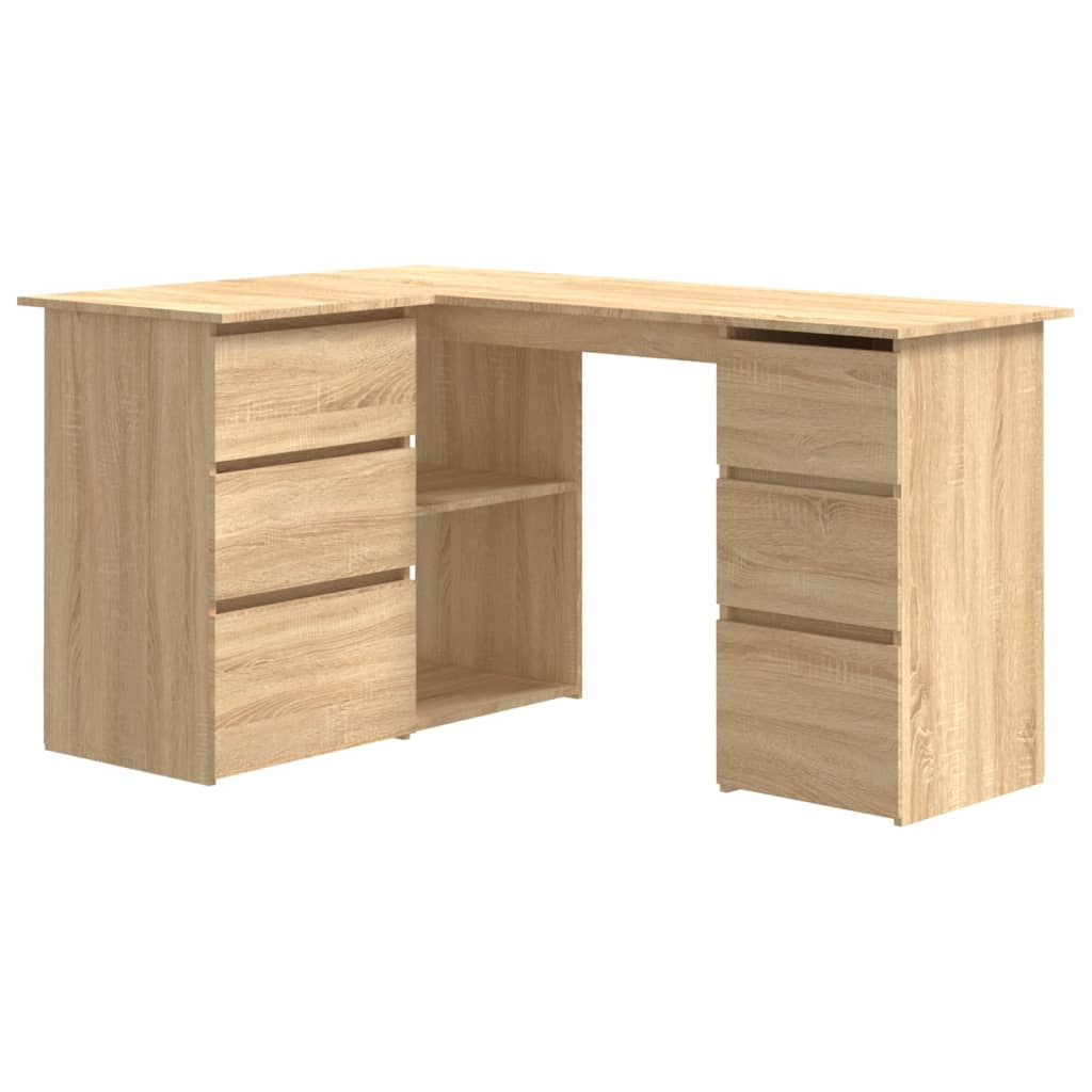 Hoekbureau 145x100x76 cm bewerkt hout