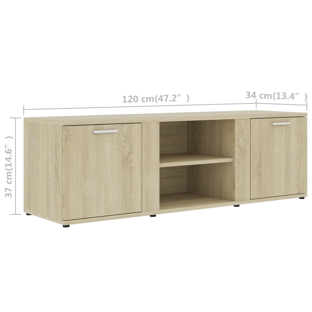 Tv-meubel 120x34x37 cm bewerkt hout