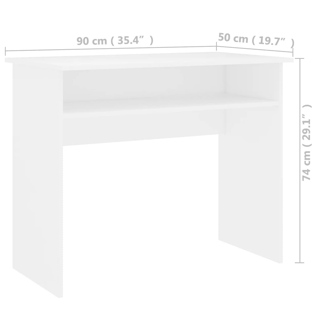 Bureau 90x50x74 cm bewerkt hout eikenkleurig