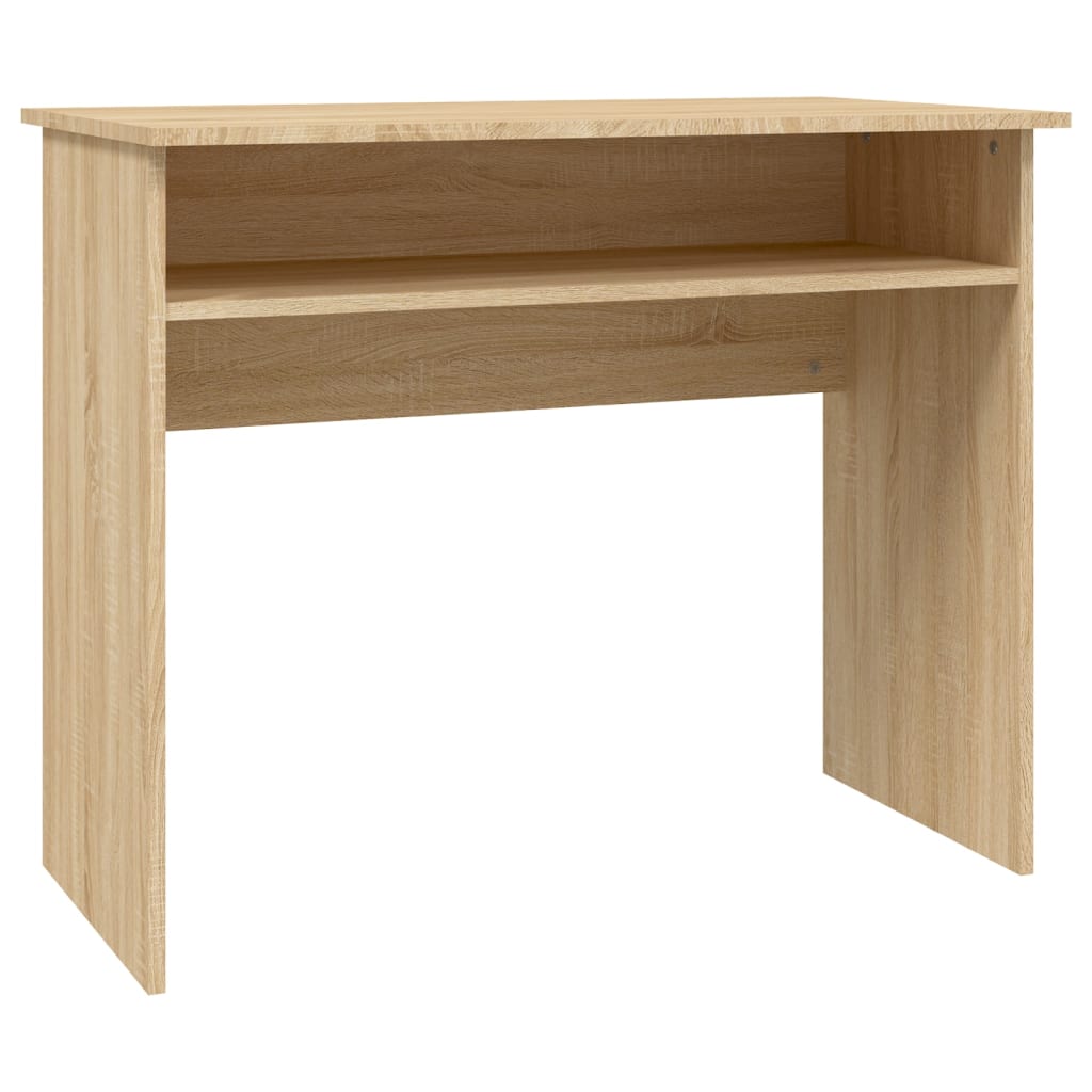 Bureau 90x50x74 cm bewerkt hout eikenkleurig