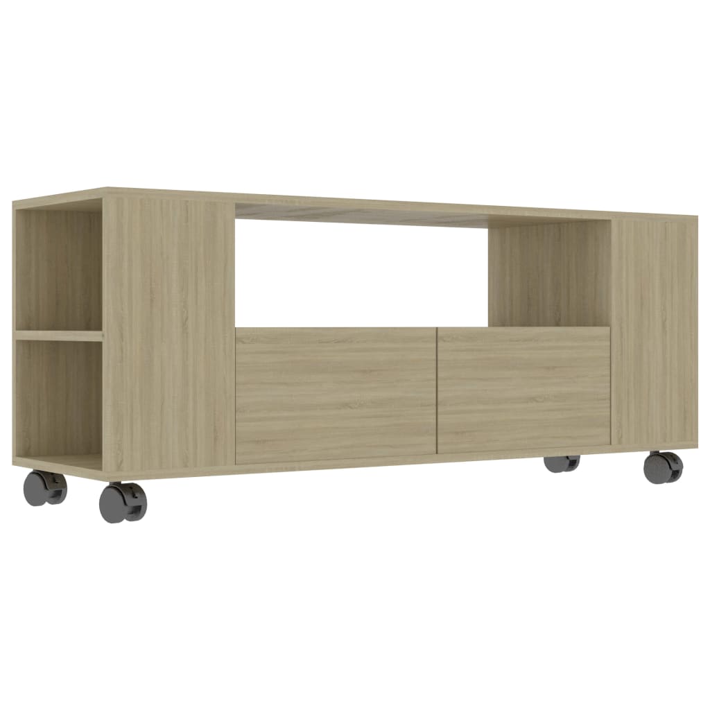 Tv-meubel 120x35x48 cm bewerkt hout eikenkleurig