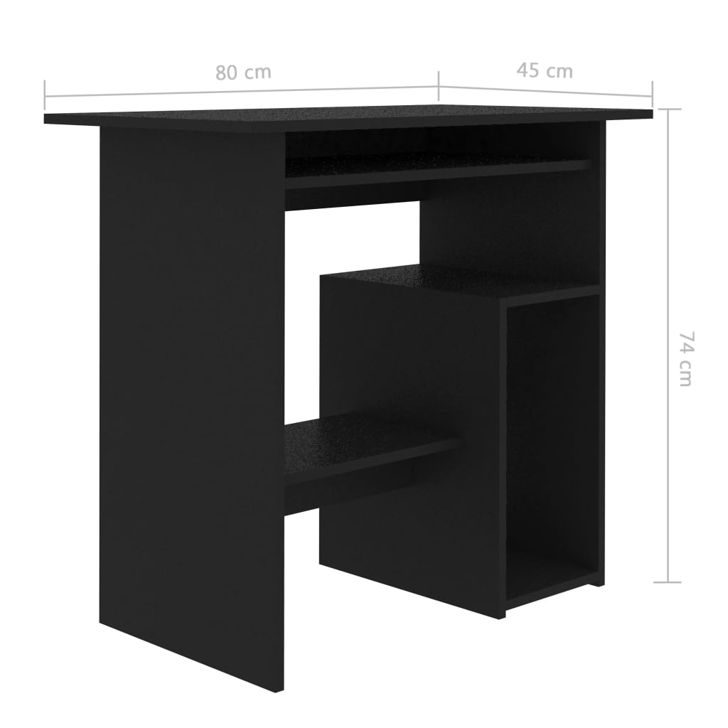 Bureau 80x45x74 cm bewerkt hout eikenkleurig