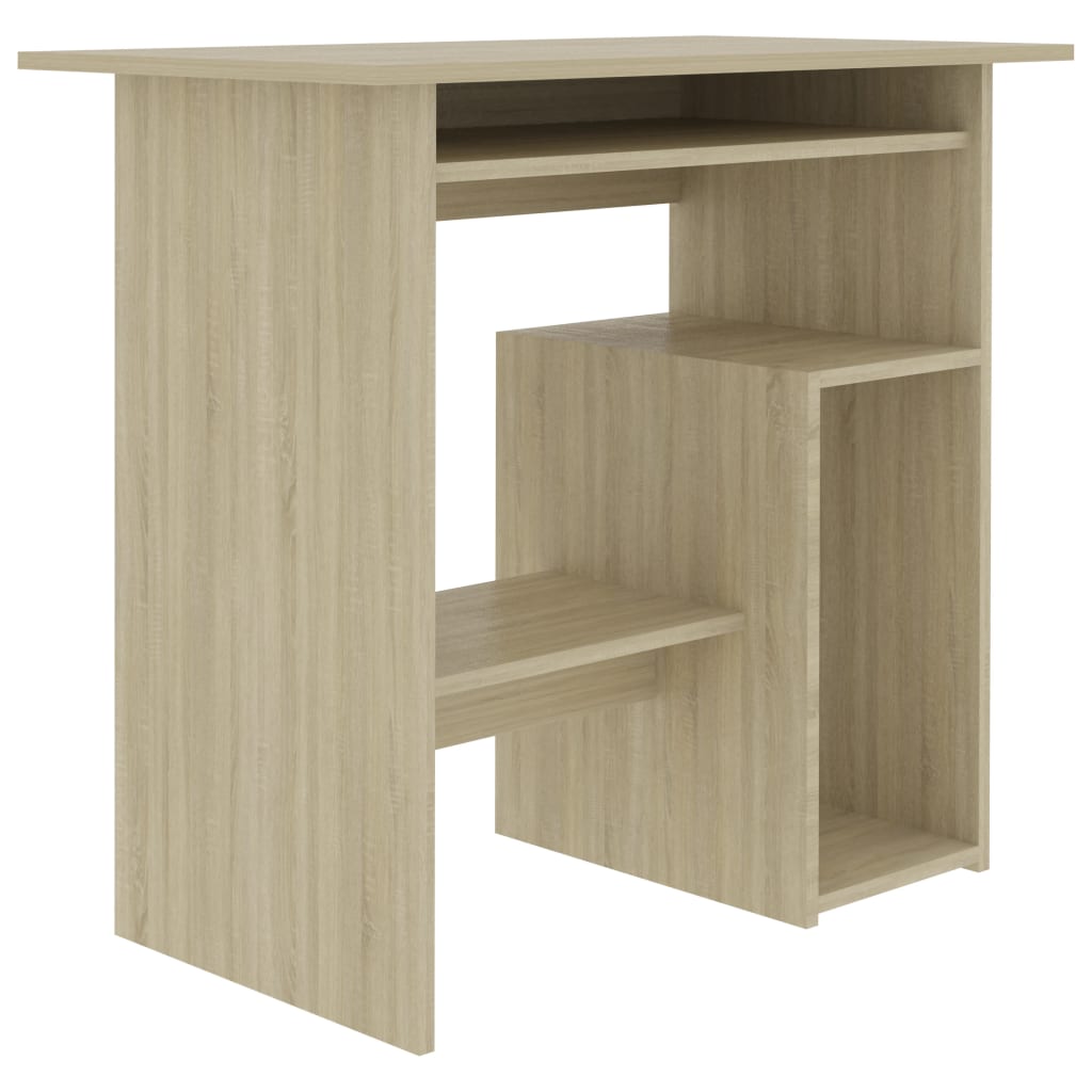 Bureau 80x45x74 cm bewerkt hout eikenkleurig