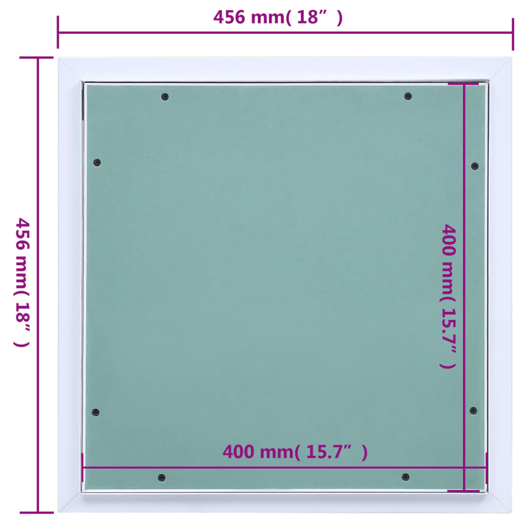 Toegangspaneel met aluminium frame en gipsplaat 400x600 mm