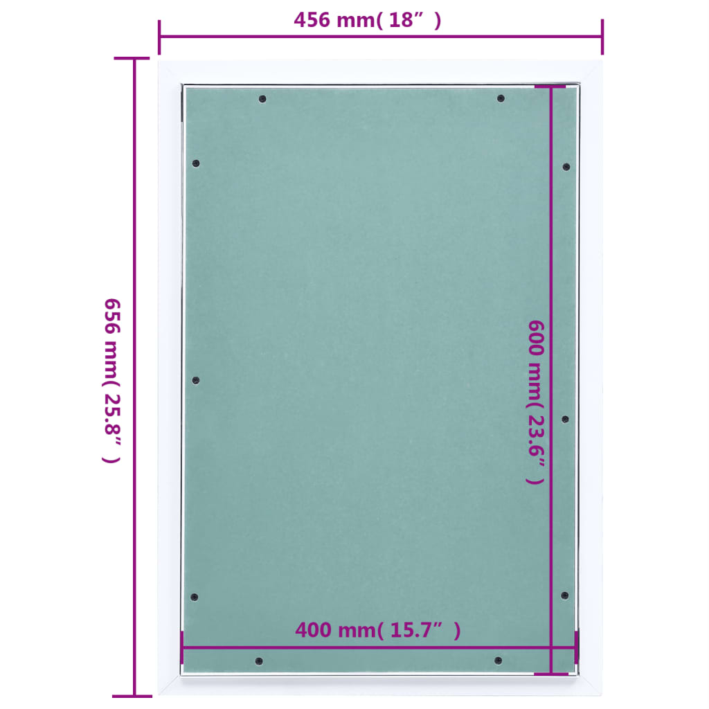 Toegangspaneel met aluminium frame en gipsplaat 400x600 mm