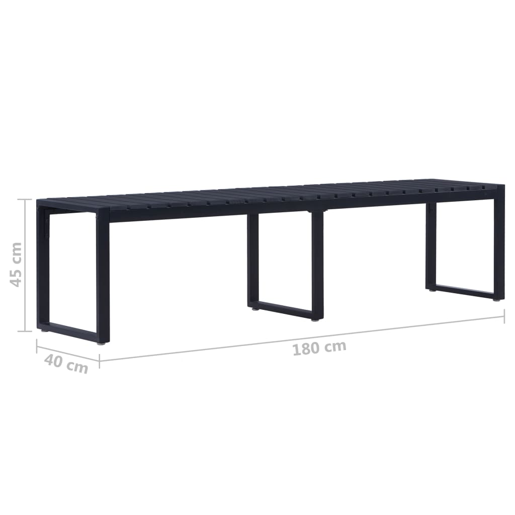 Tuinbank 180 cm PS-plaat zwart