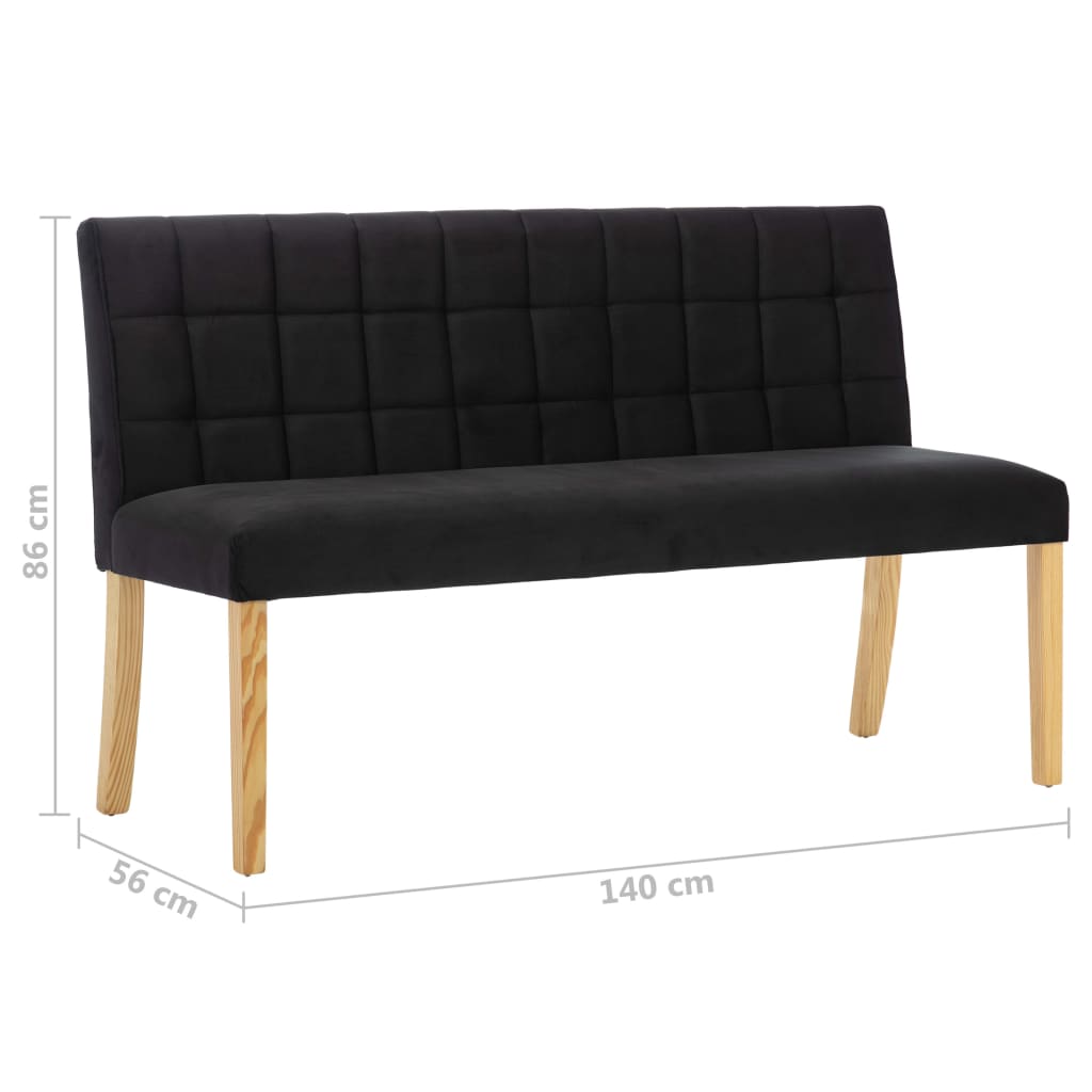 Bankje 140 cm fluweel crèmekleurig